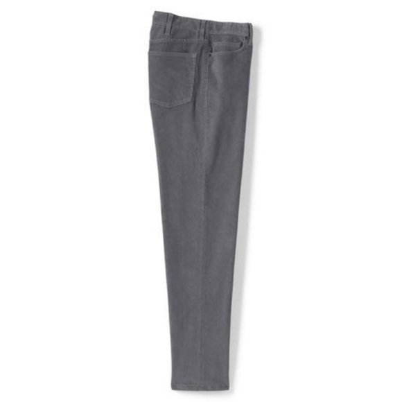 NWT LANDS' END MEN'S STRAIGHT FIT STRETCH CORDUROY PANTS GRAY STONE 38X29 - Picture 1 of 4